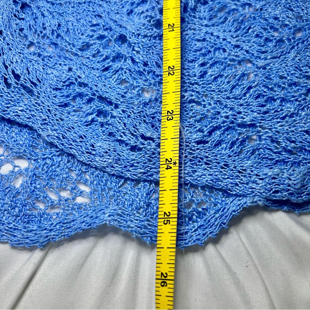 Chico's Linen & Cotton Blend Open Knit Drape Front Drop Shoulder Cardigan Sz XL - Picture 14 of 16